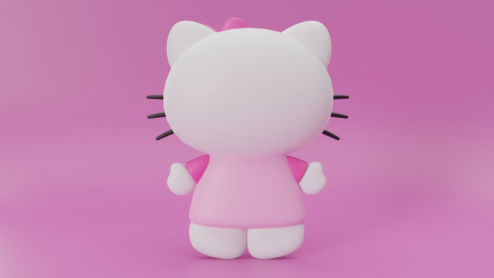 HELLO KITTY Low-poly 3D model_4