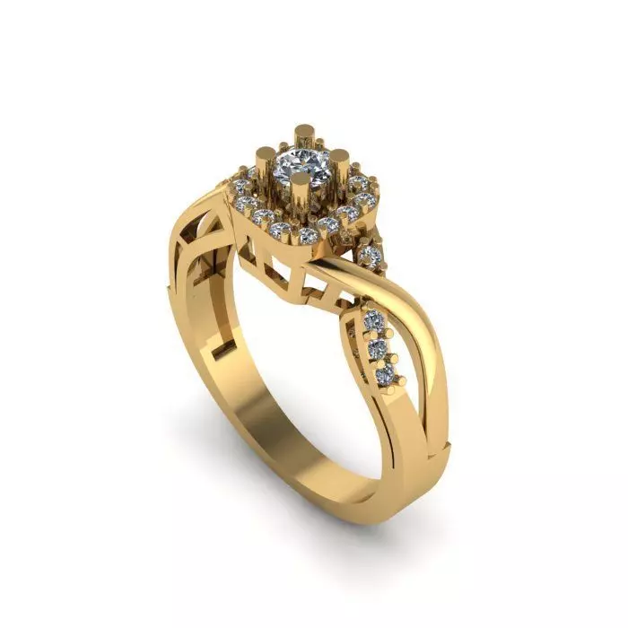 beautifull woman ring 3D print model_0