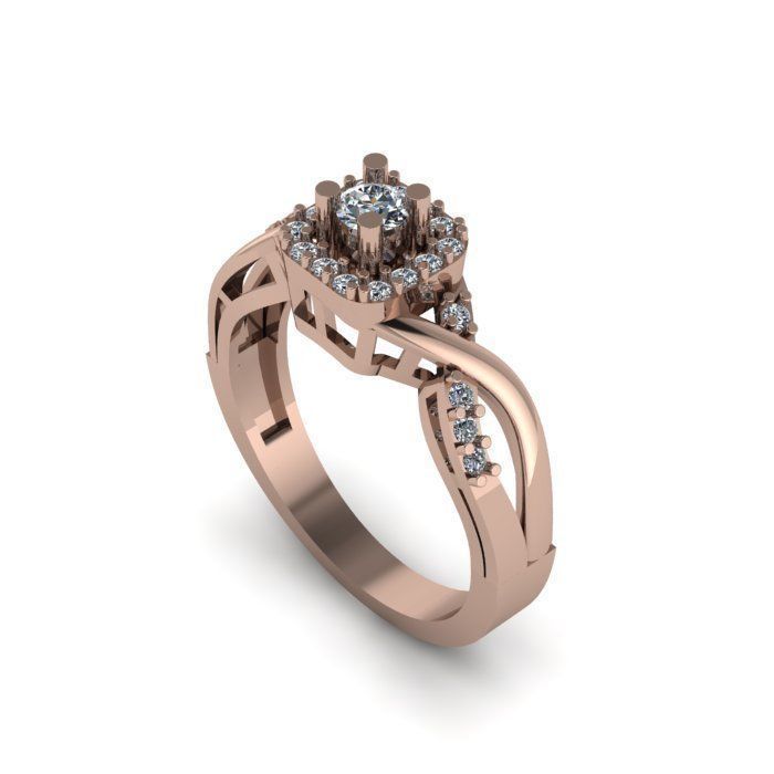 beautifull woman ring 3D print model_2