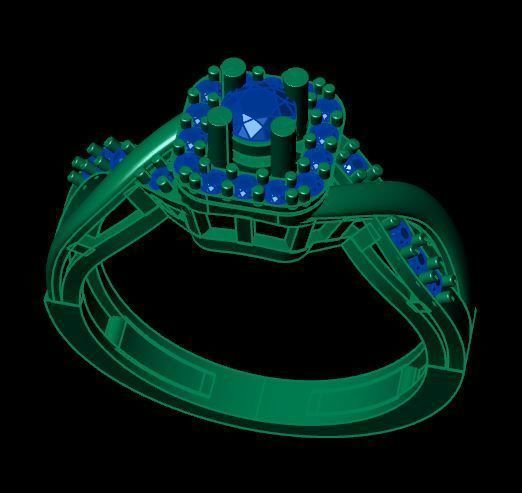 beautifull woman ring 3D print model_9