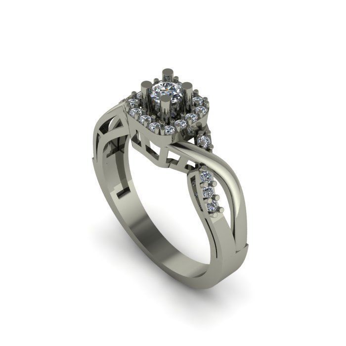 beautifull woman ring 3D print model_1