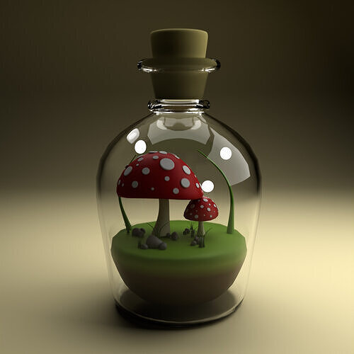 Mushroom in a bottle  3D model