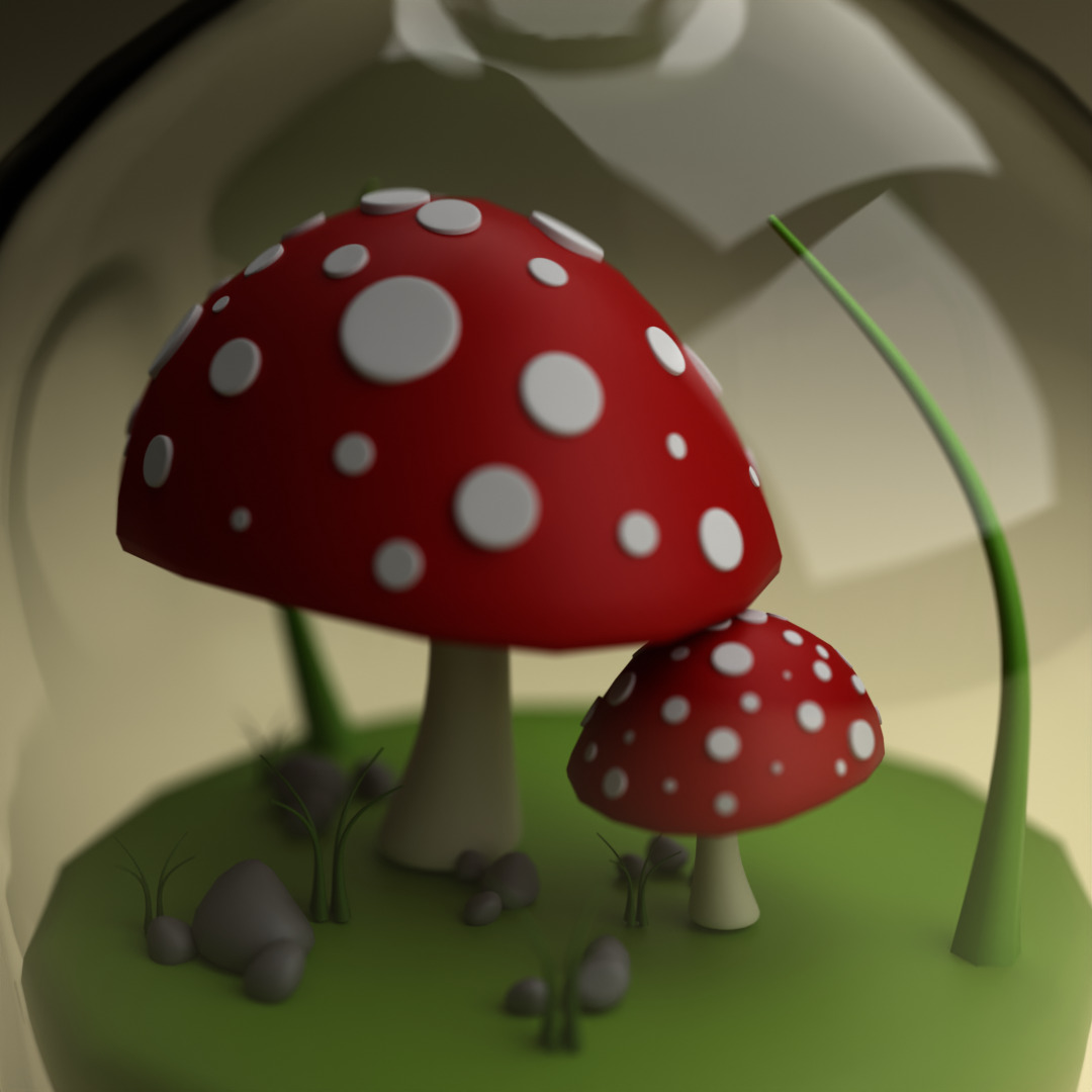 Mushroom in a bottle 3D model_3