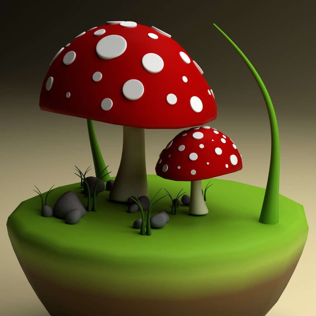 Mushroom in a bottle 3D model_4