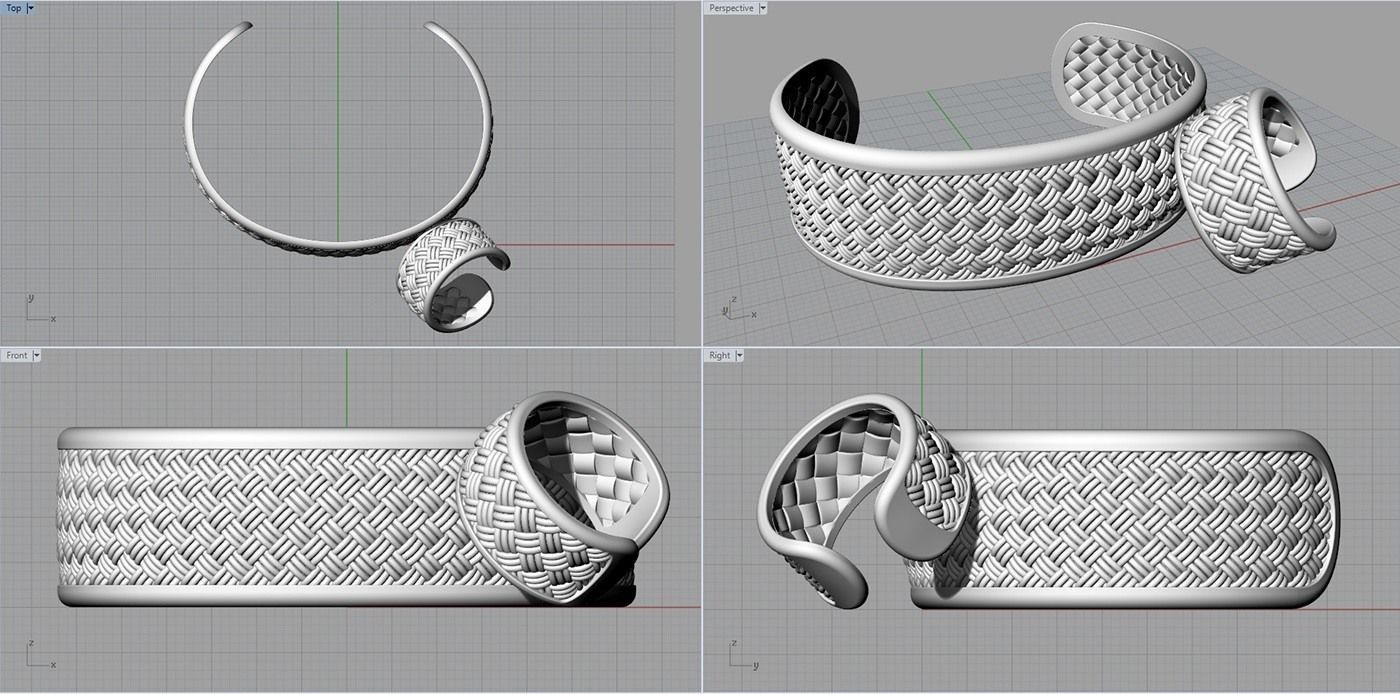Weave ring and Bracelet Free 3D print model_9