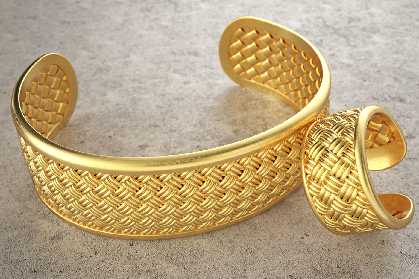 Weave ring and Bracelet Free 3D print model_2