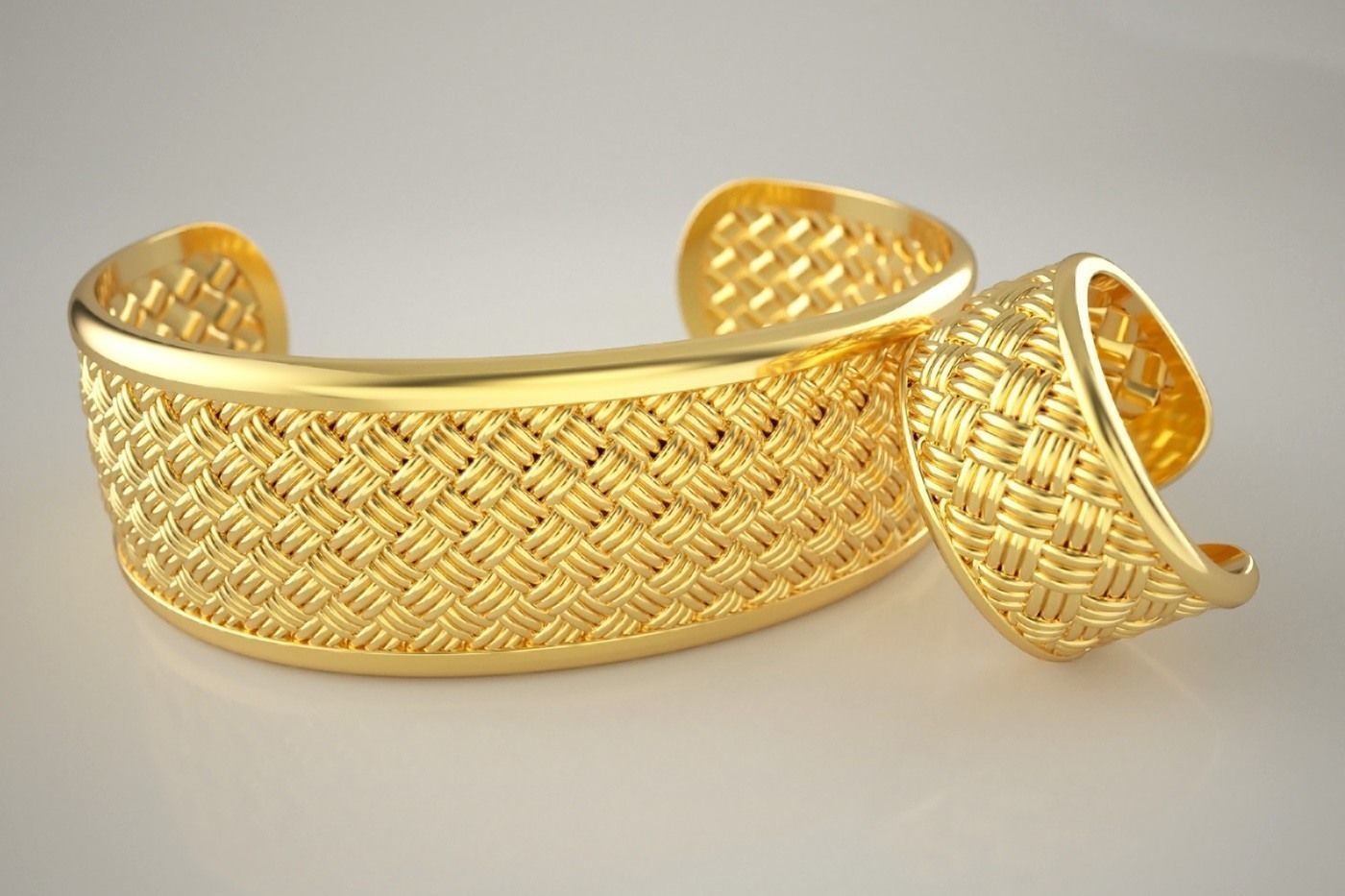 Weave ring and Bracelet Free 3D print model_7