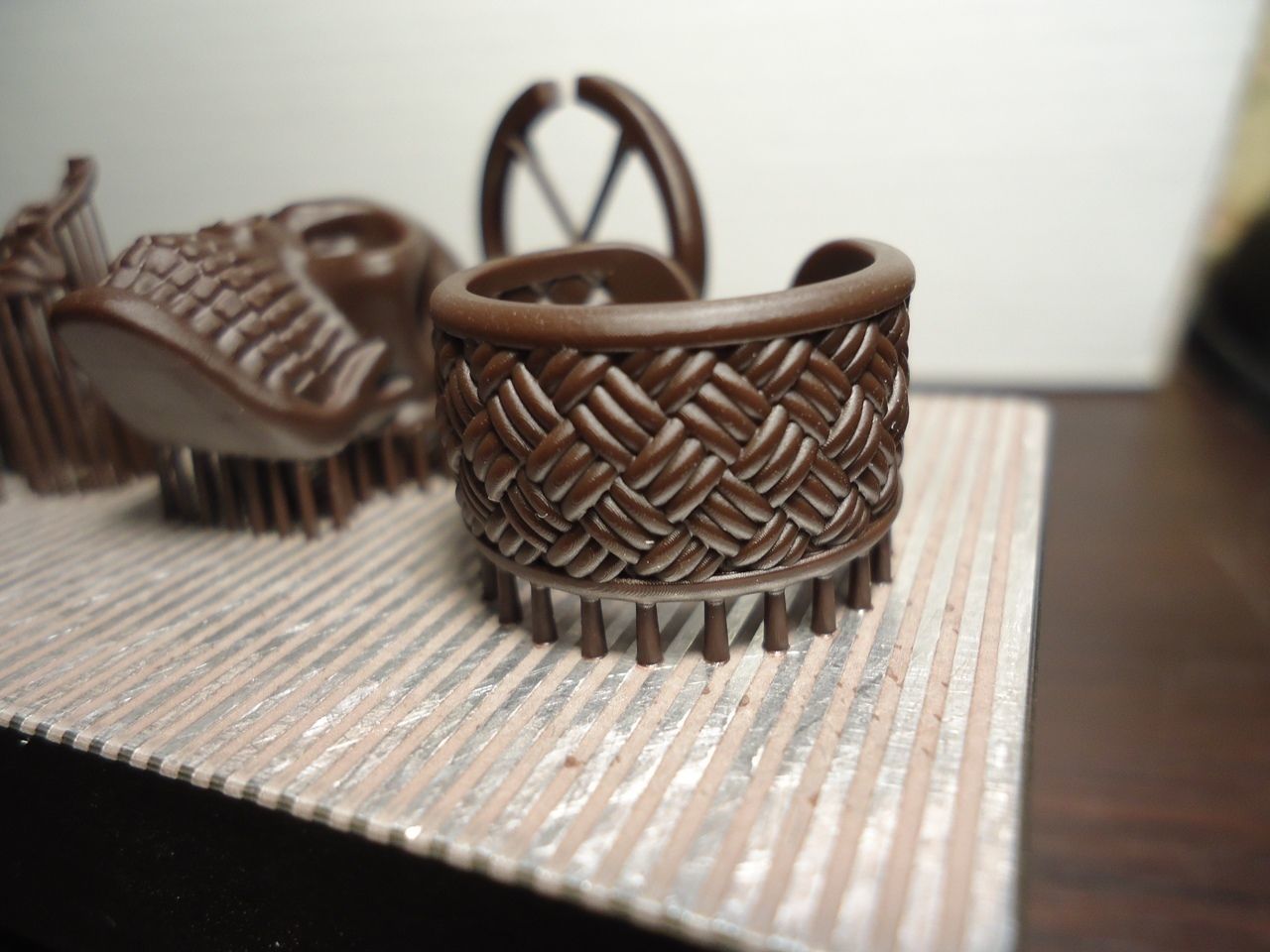 Weave ring and Bracelet Free 3D print model_1