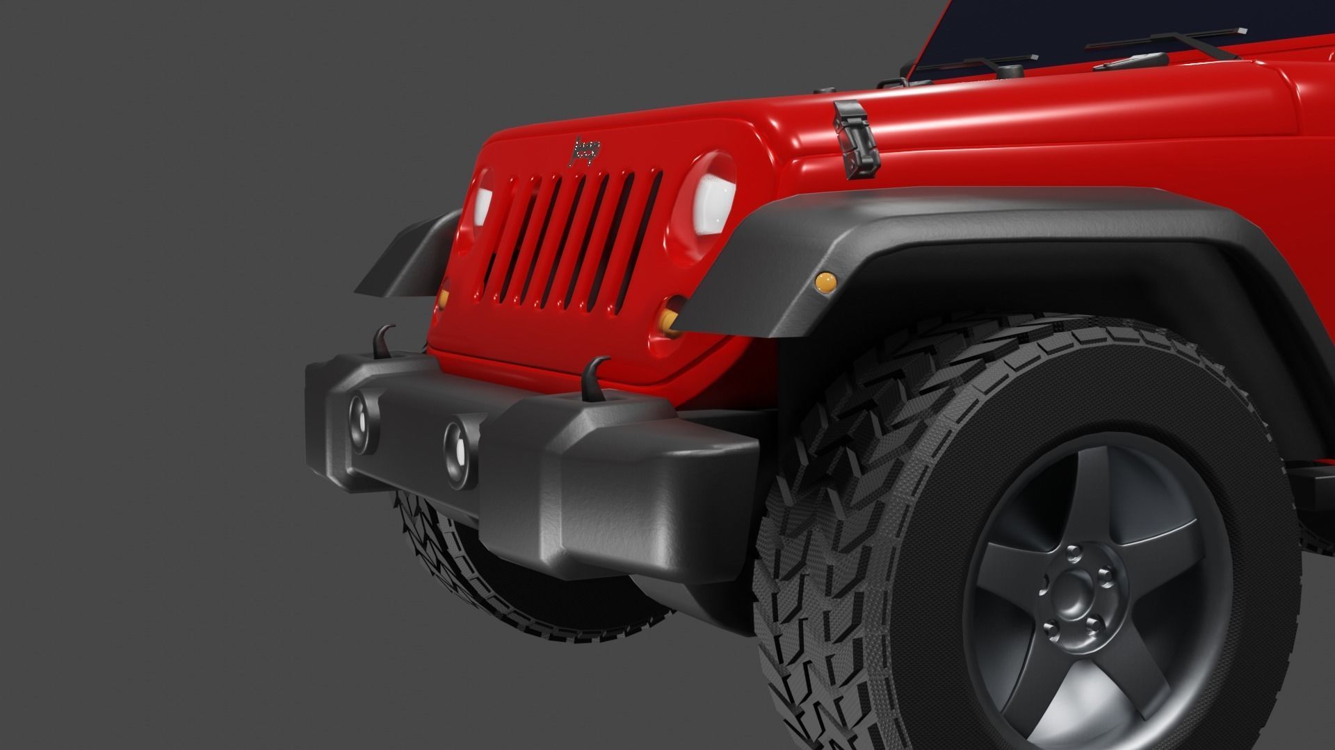 Jeep Wrangler 2010 2 Door Game Ready 3D Model Low-poly 3D model_3
