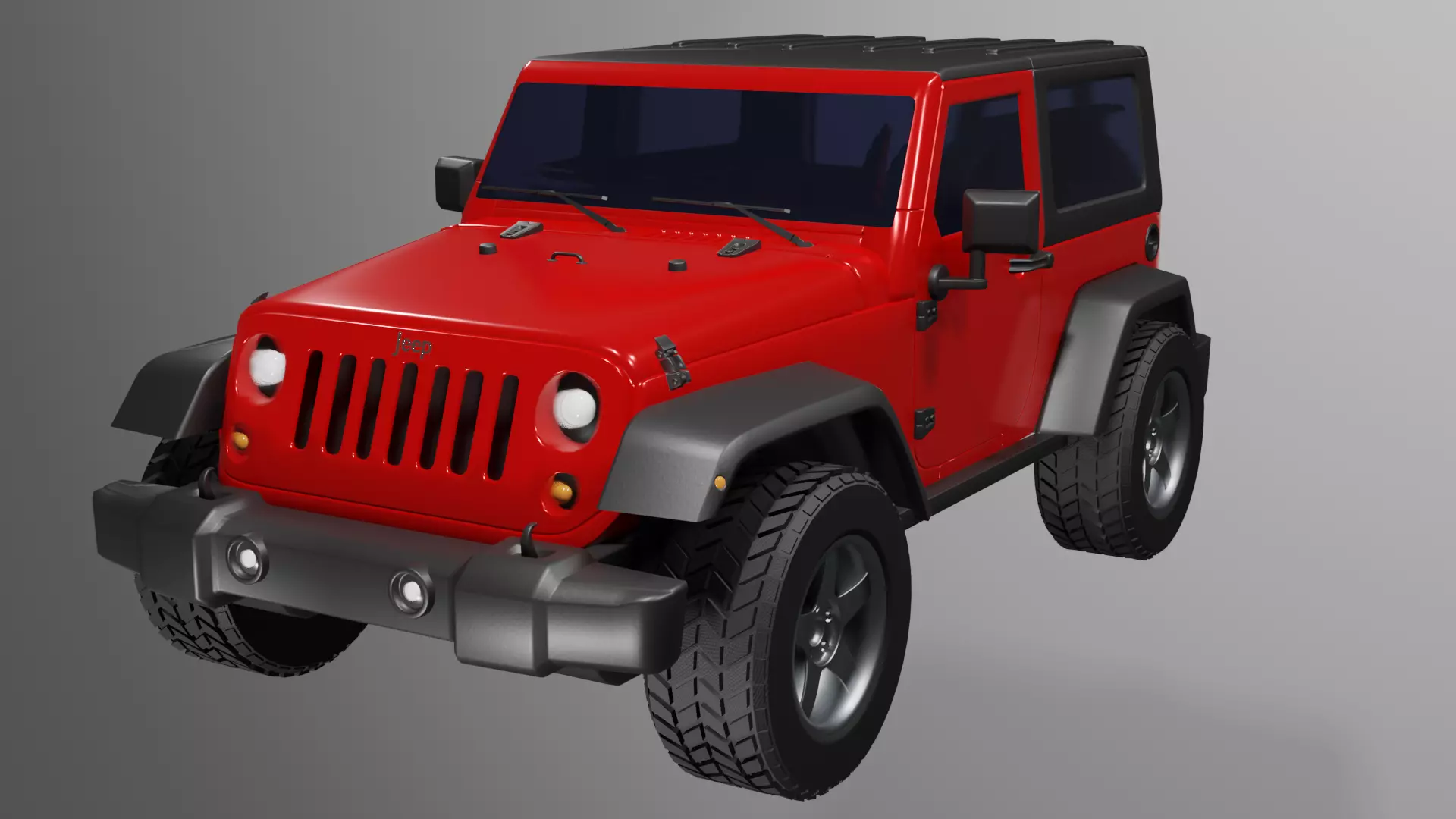 Jeep Wrangler 2010 2 Door Game Ready 3D Model Low-poly 3D model_0