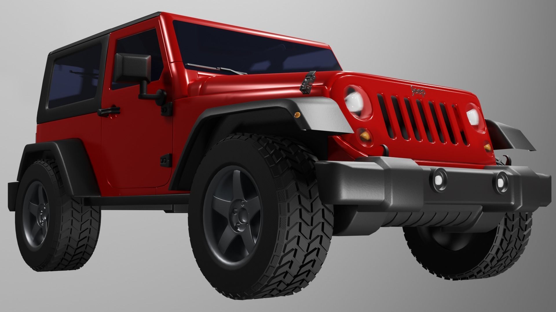 Jeep Wrangler 2010 2 Door Game Ready 3D Model Low-poly 3D model_1