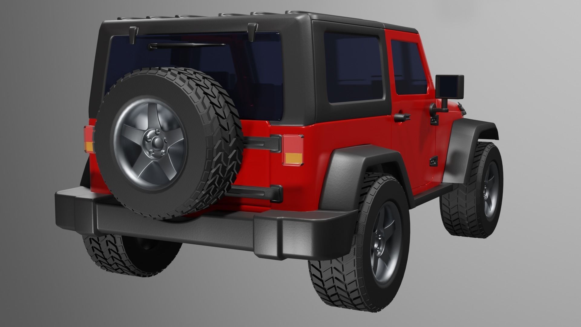 Jeep Wrangler 2010 2 Door Game Ready 3D Model Low-poly 3D model_2