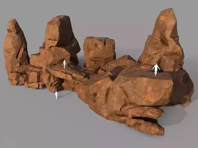 Mountain desert Rocks - 3D Models PBR Pack 04 Low-poly 3D model