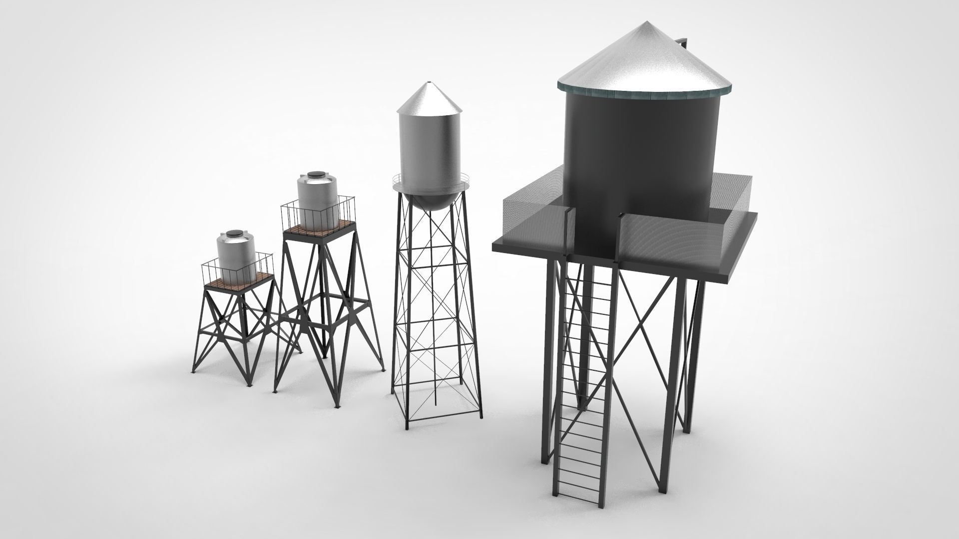 Water tower model 3D model_4