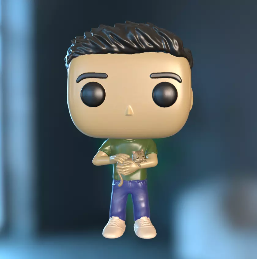 Funko con gato 3D print model_0