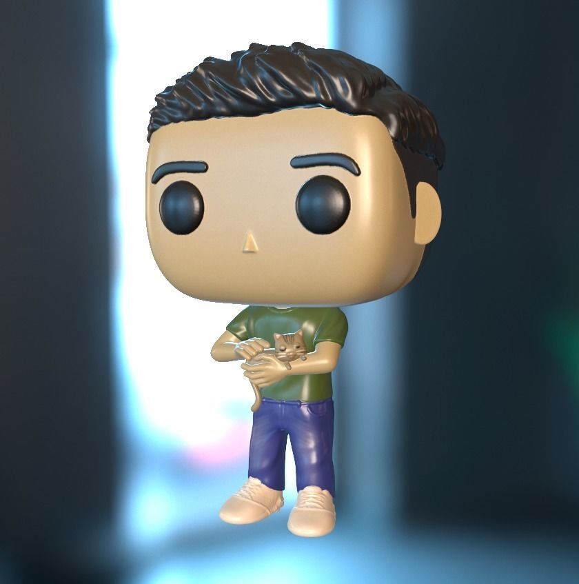 Funko con gato 3D print model_1