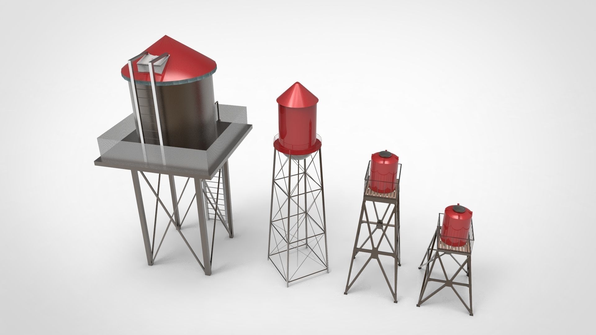 Water tower 3D model_2
