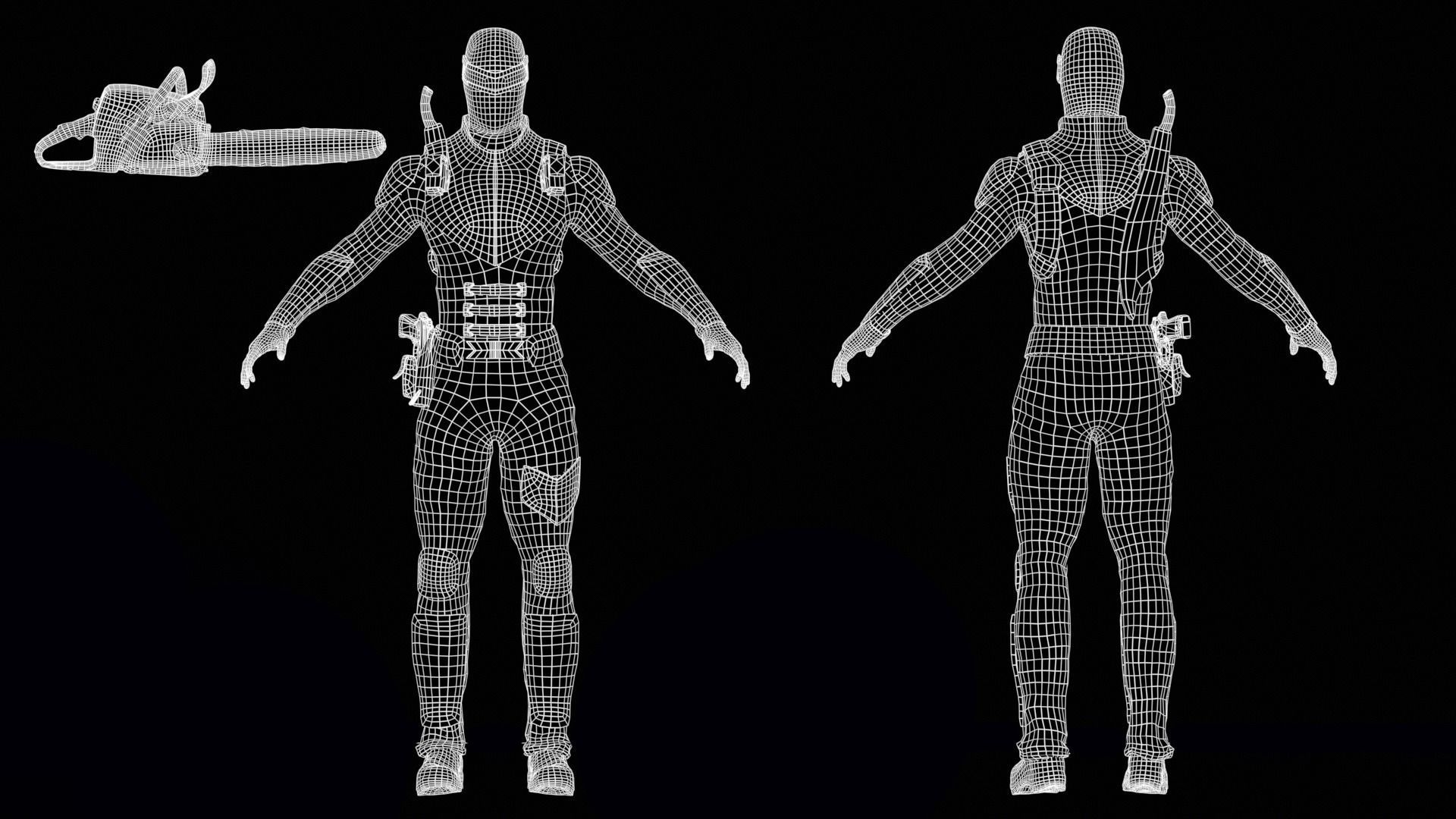 Vigilante  Low-poly 3D model_9