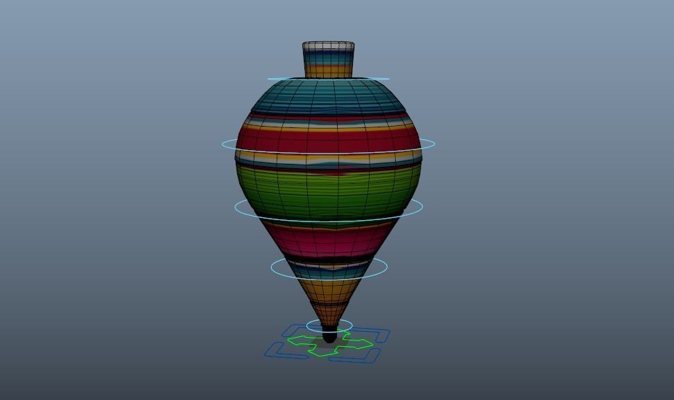 Mexican Toy - Trompo - Ready Game - Rigged Low-poly 3D model_5