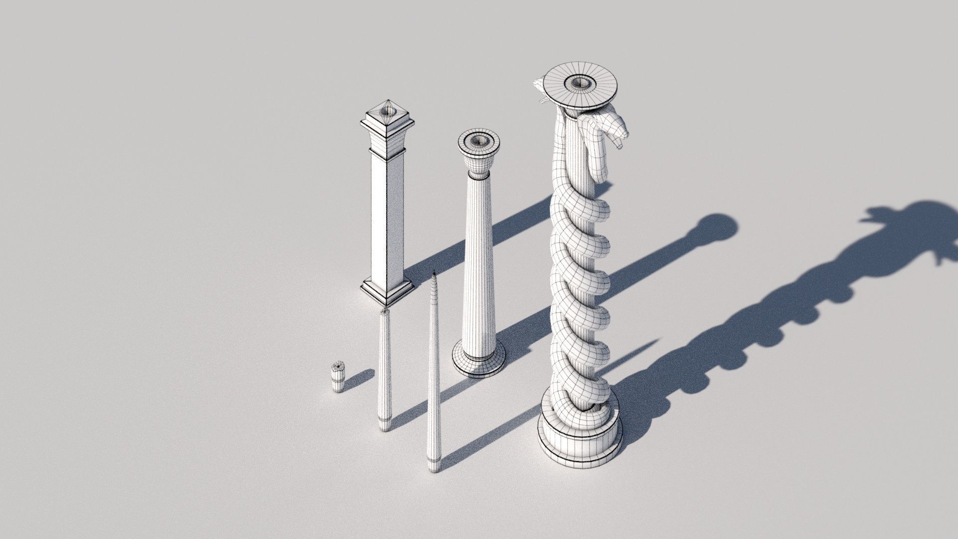 OB 02 Egyptian Necromancer Kit - 01 - Candles and Holders Low-poly 3D model_11