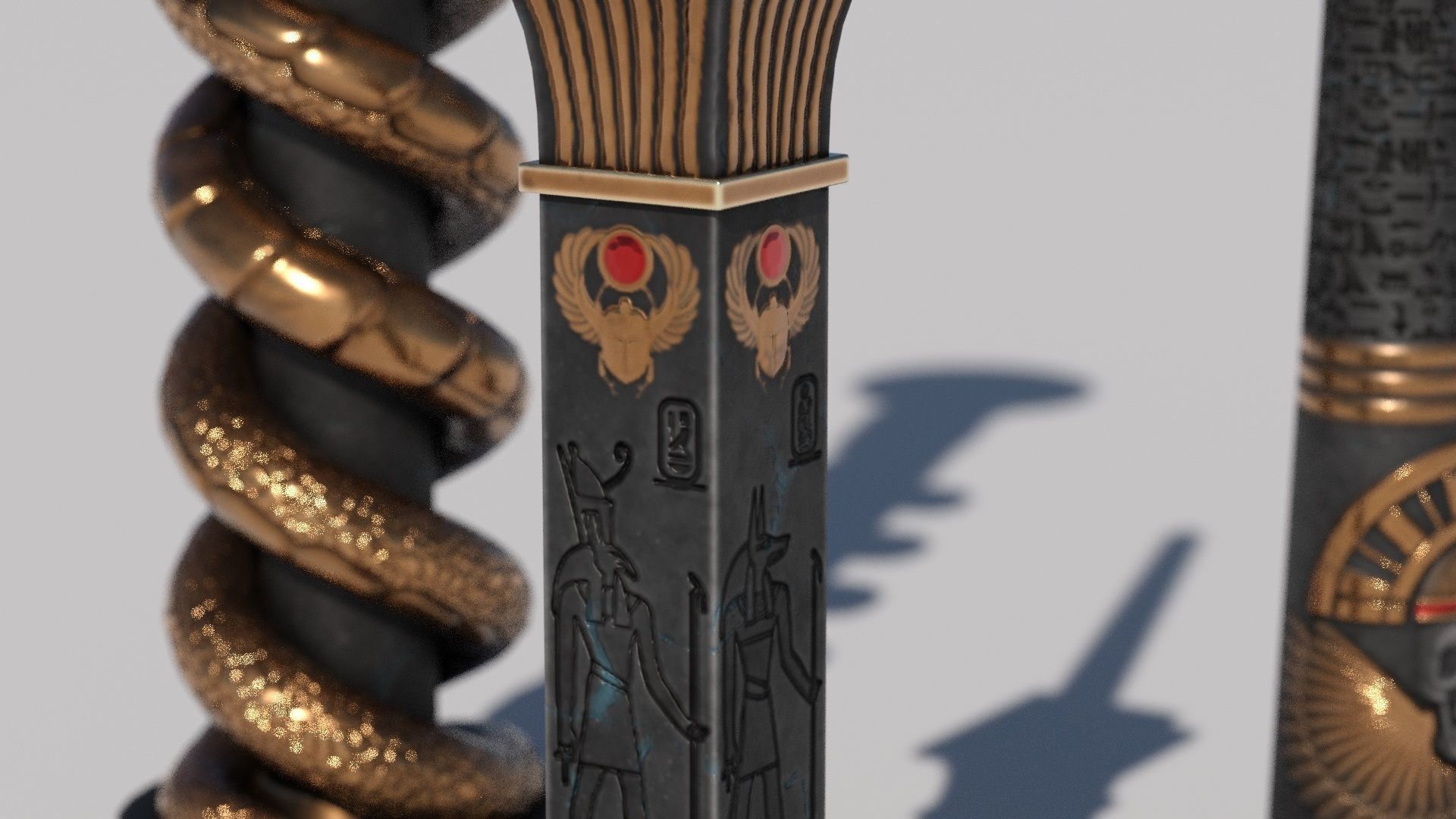 OB 02 Egyptian Necromancer Kit - 01 - Candles and Holders Low-poly 3D model_3