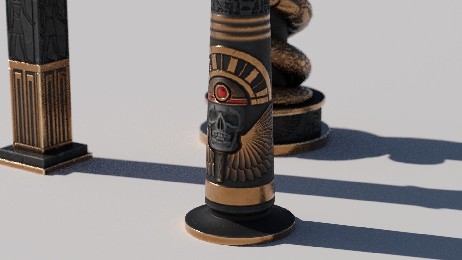OB 02 Egyptian Necromancer Kit - 01 - Candles and Holders Low-poly 3D model_1