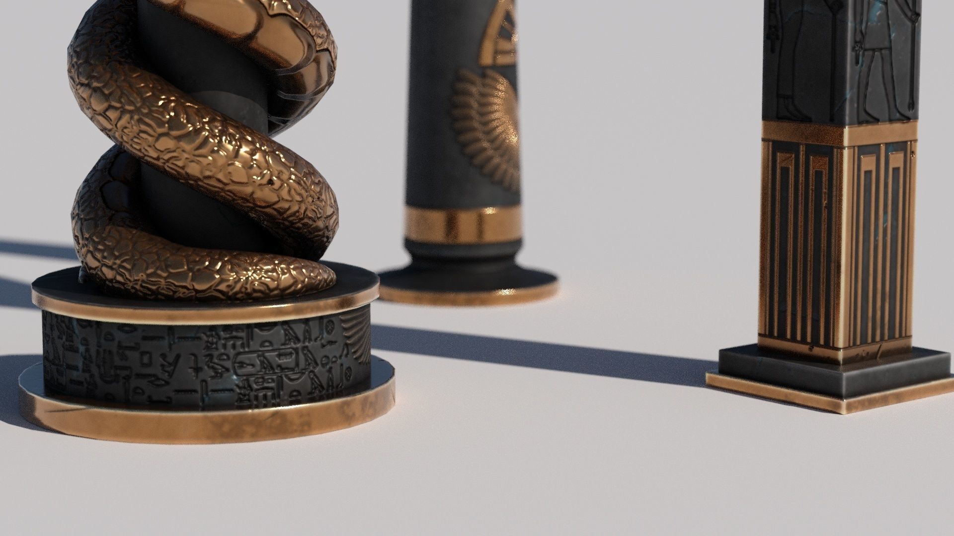 OB 02 Egyptian Necromancer Kit - 01 - Candles and Holders Low-poly 3D model_6
