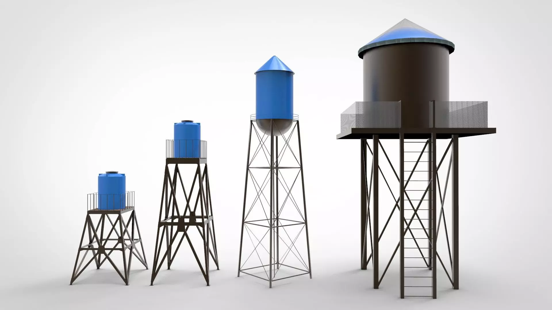 Water tower 3D model_0