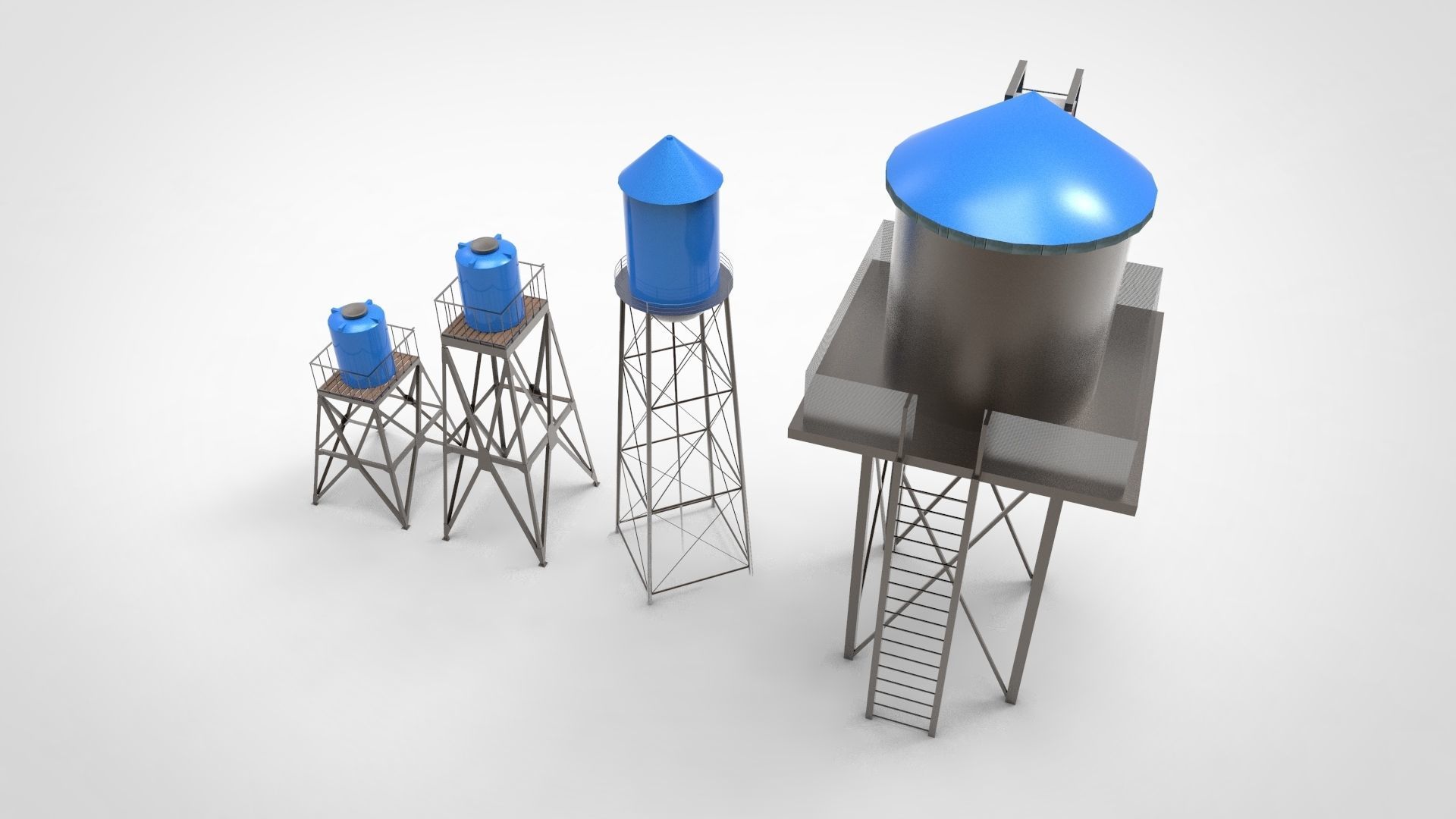 Water tower 3D model_2