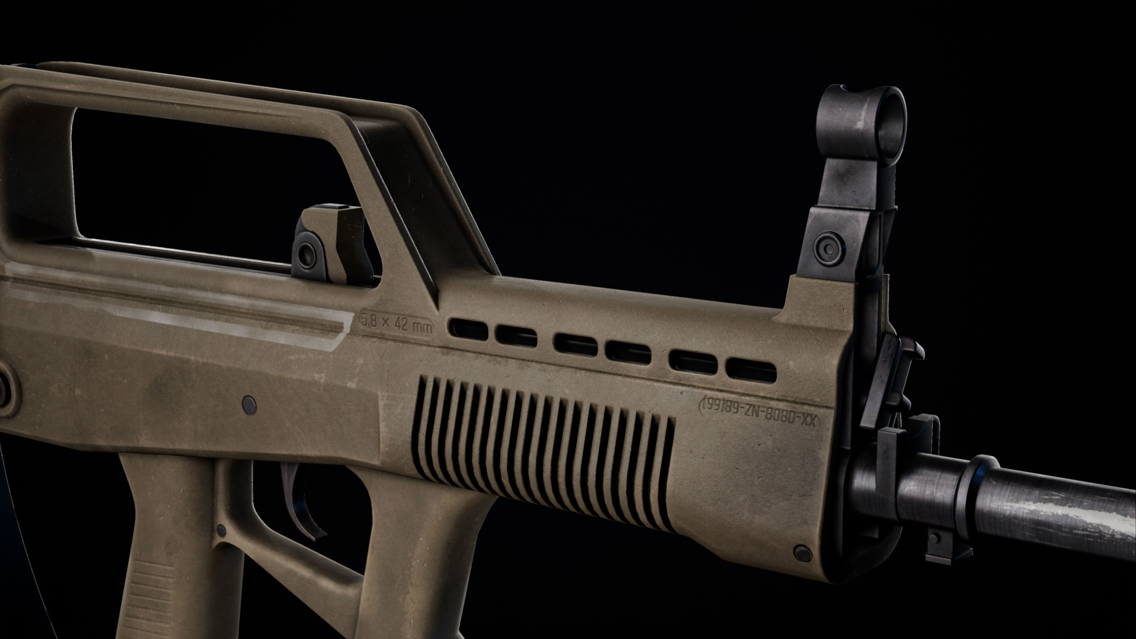 Rifle QBZ-95-1 Low-poly 3D model_10