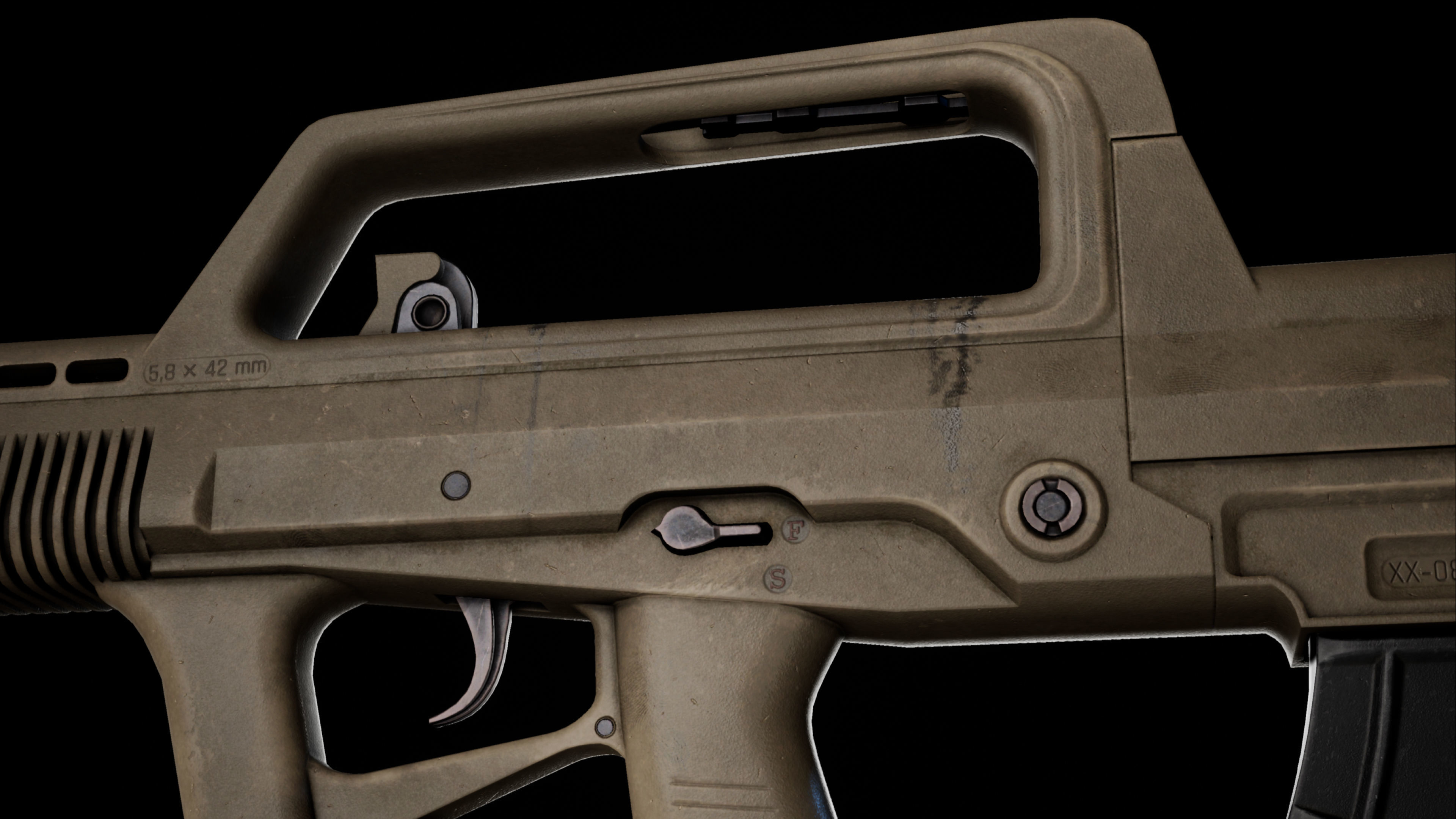 Rifle QBZ-95-1 Low-poly 3D model_11