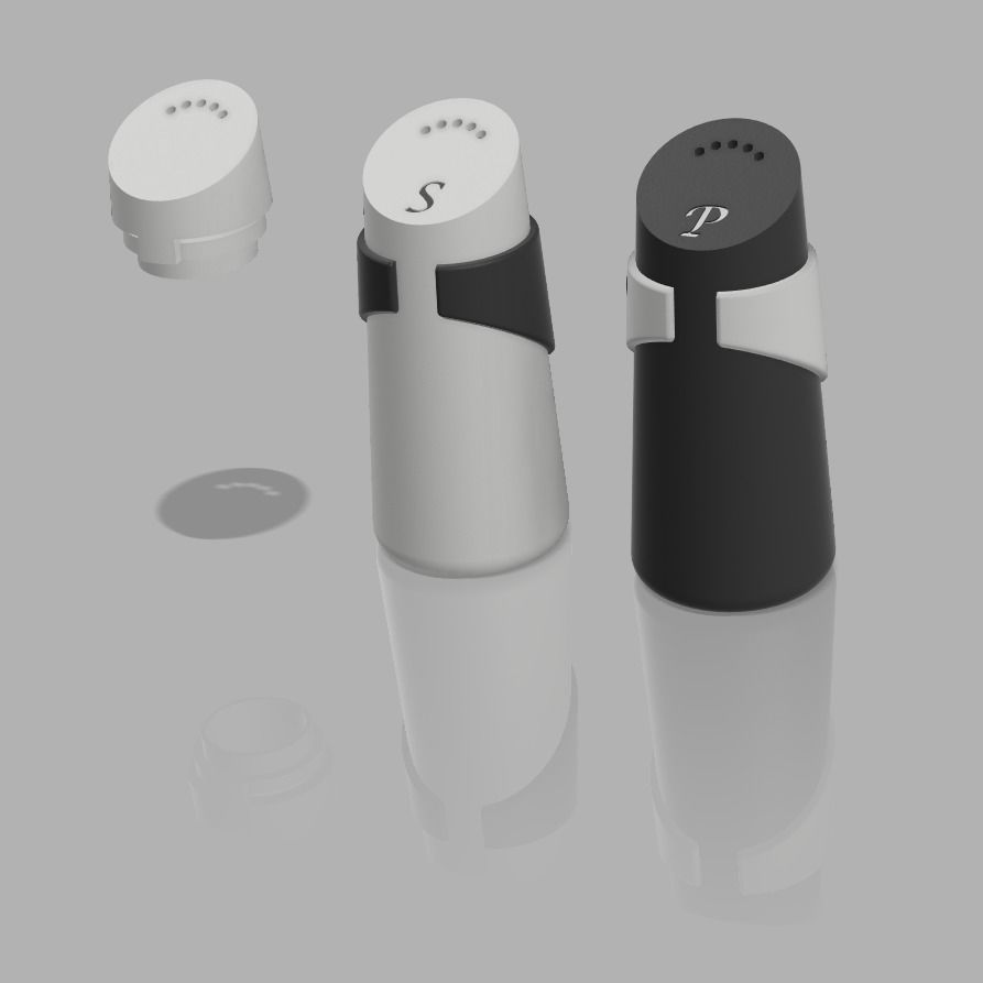 Modern Design Salt and Pepper Shaker 3D print model_7