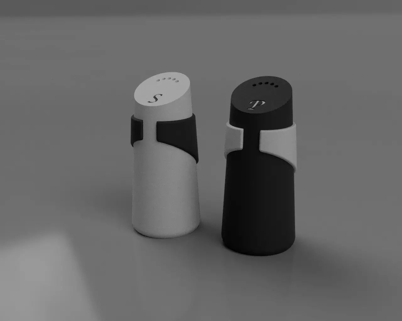 Modern Design Salt and Pepper Shaker 3D print model_0