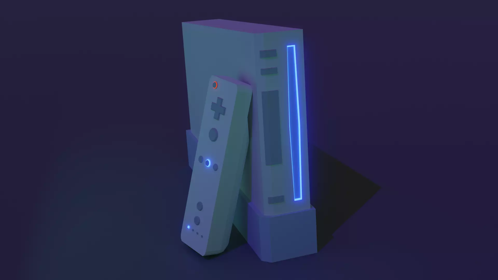 Low Poly Nintendo Wii 3D Model Low-poly 3D model