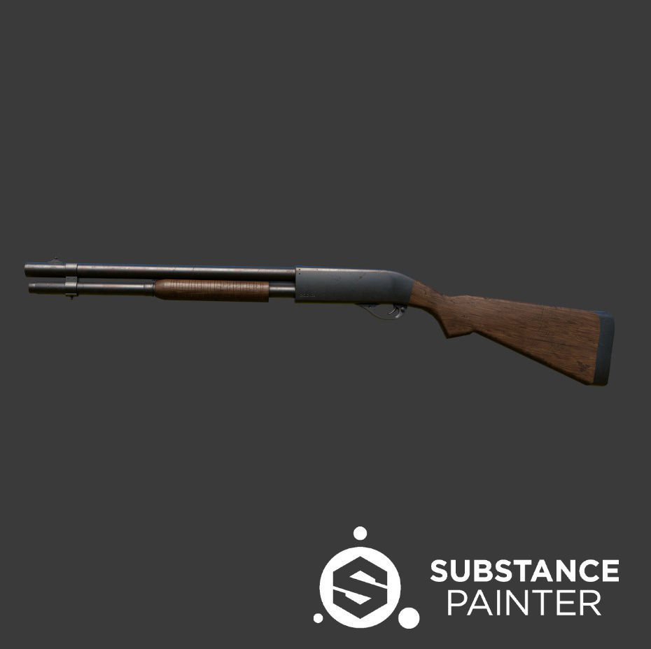 SHOTGUN WEAPON Low-poly 3D model_2