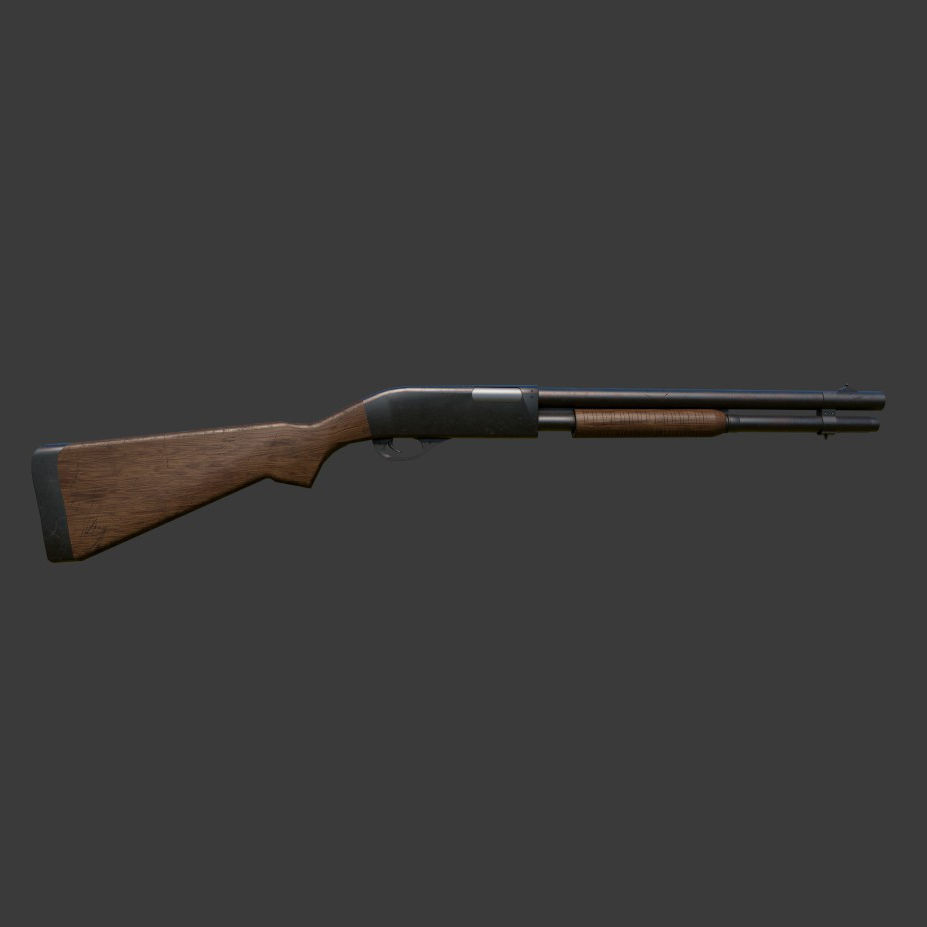 SHOTGUN WEAPON Low-poly 3D model_1