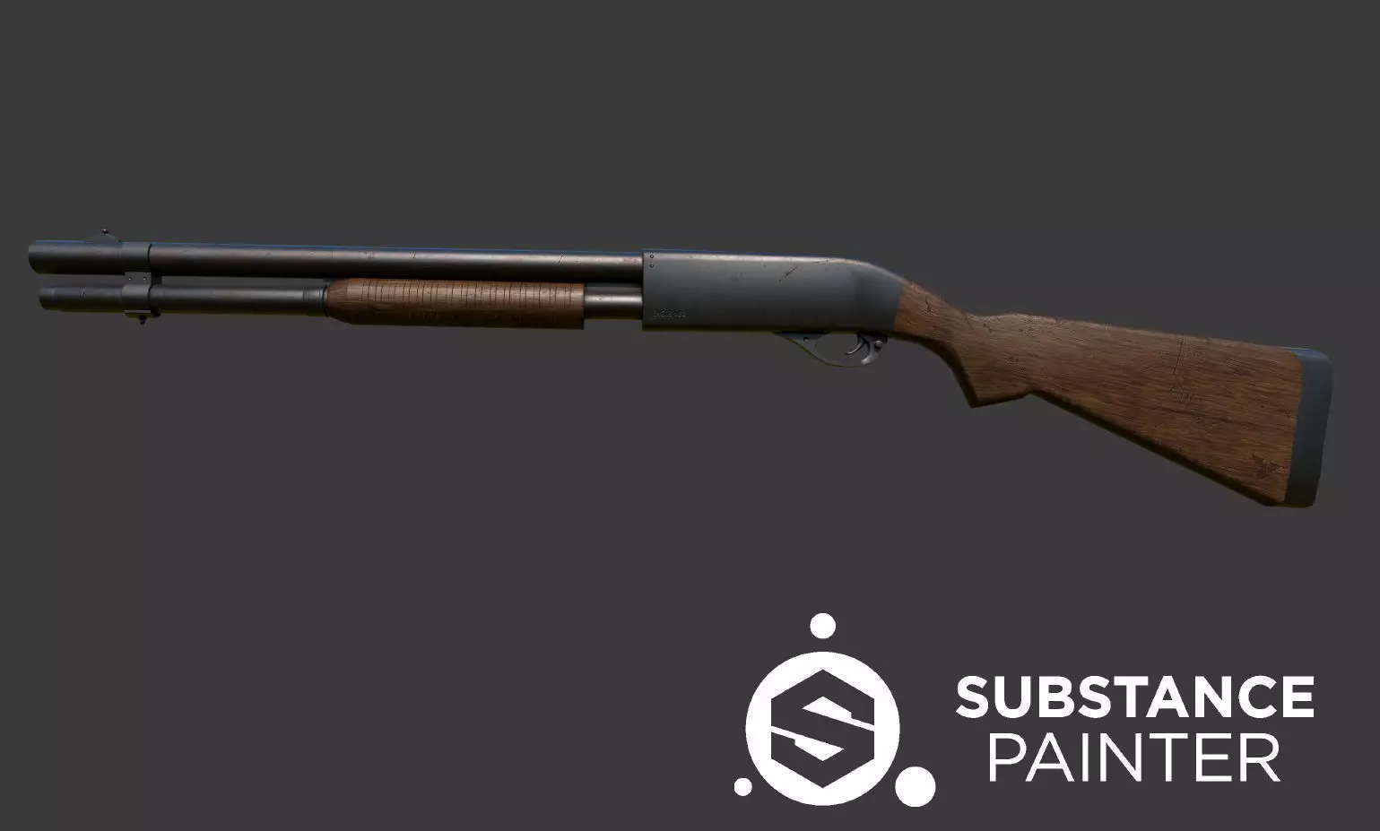 SHOTGUN WEAPON Low-poly 3D model_0