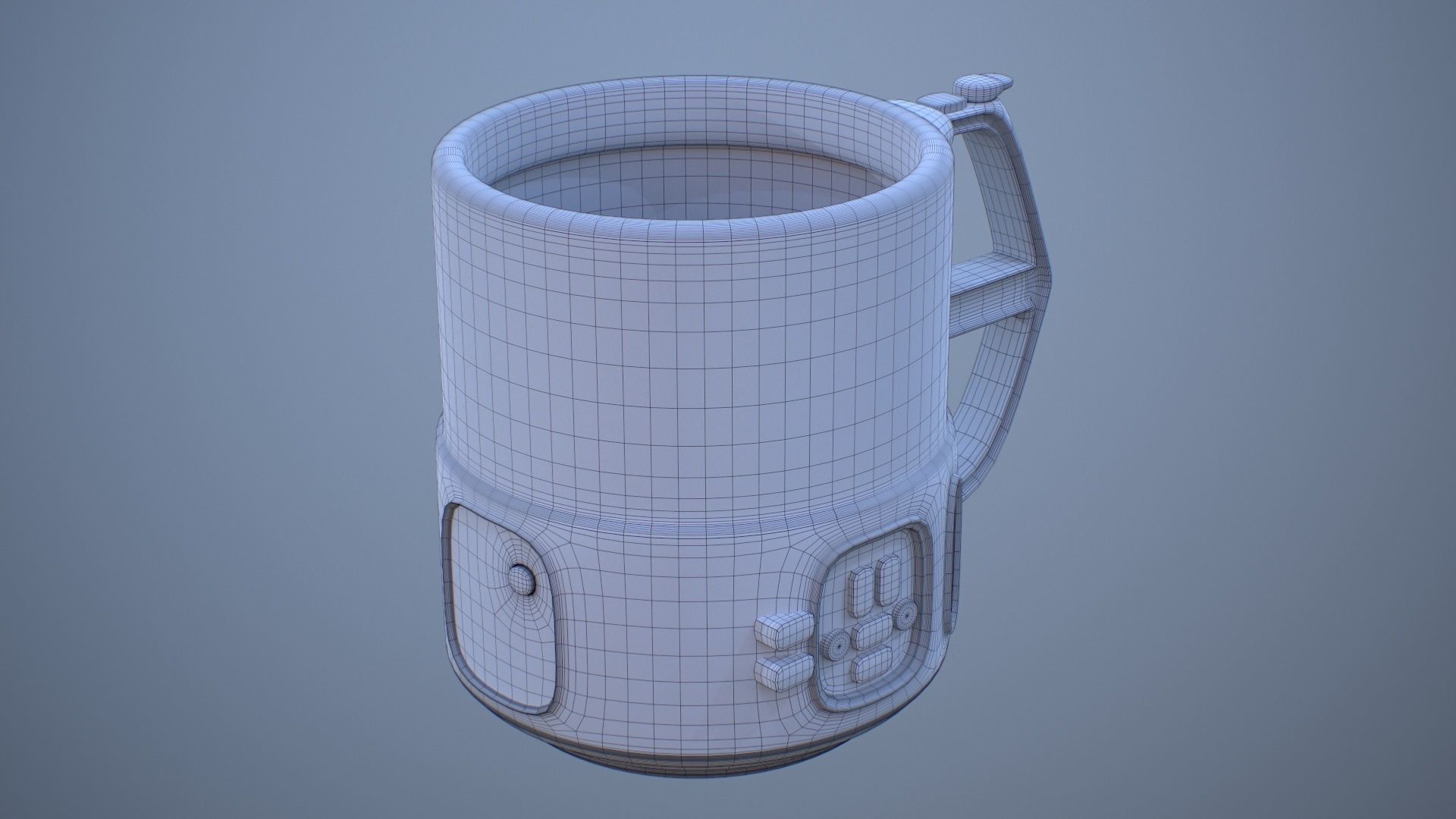 Sci Fi Mug with Camera Low-poly 3D model_24