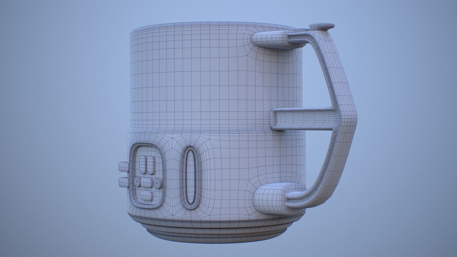 Sci Fi Mug with Camera Low-poly 3D model_25