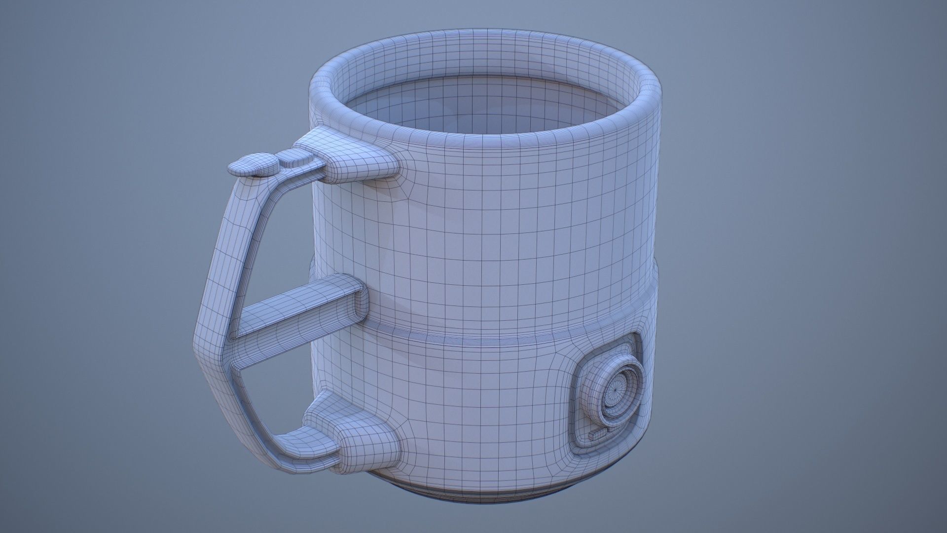 Sci Fi Mug with Camera Low-poly 3D model_22