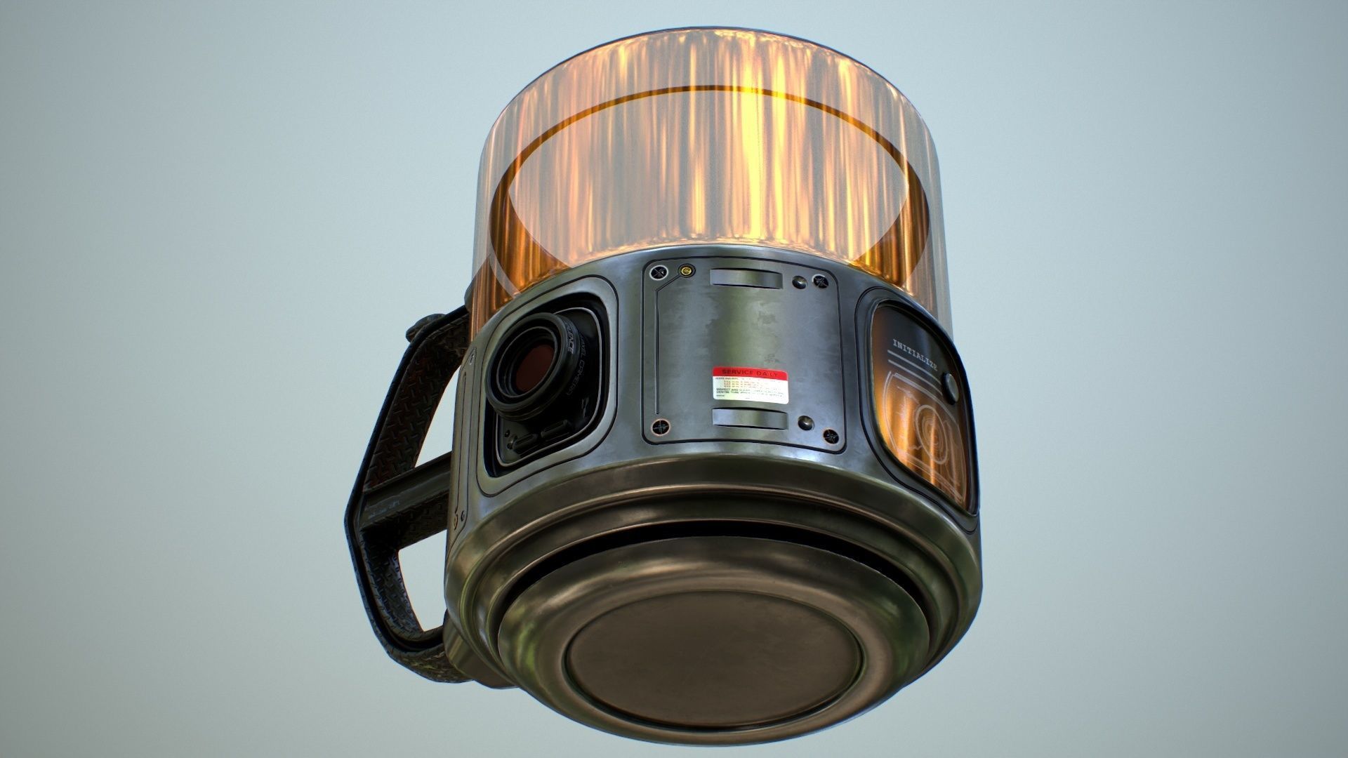 Sci Fi Mug with Camera Low-poly 3D model_4