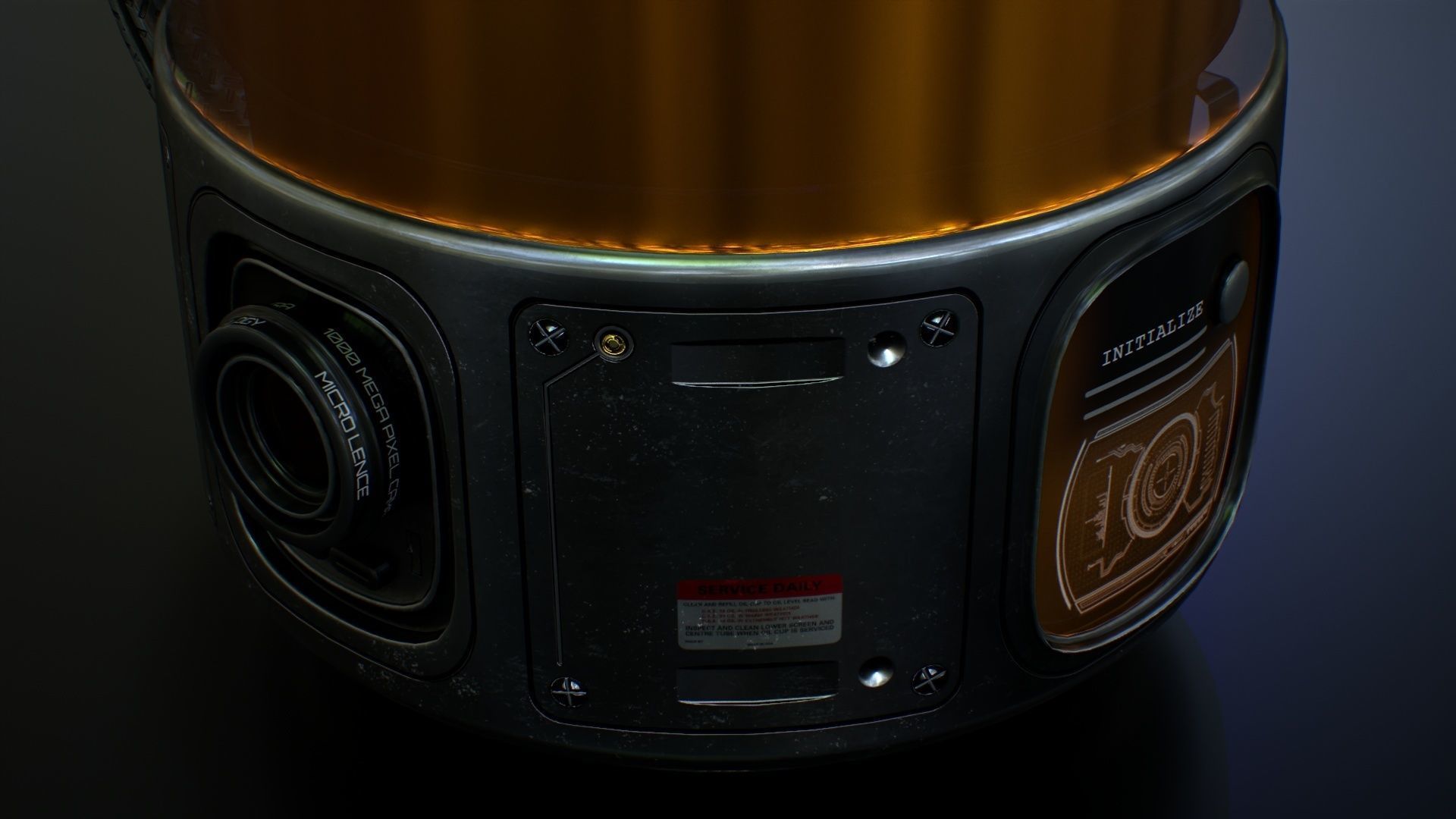 Sci Fi Mug with Camera Low-poly 3D model_16