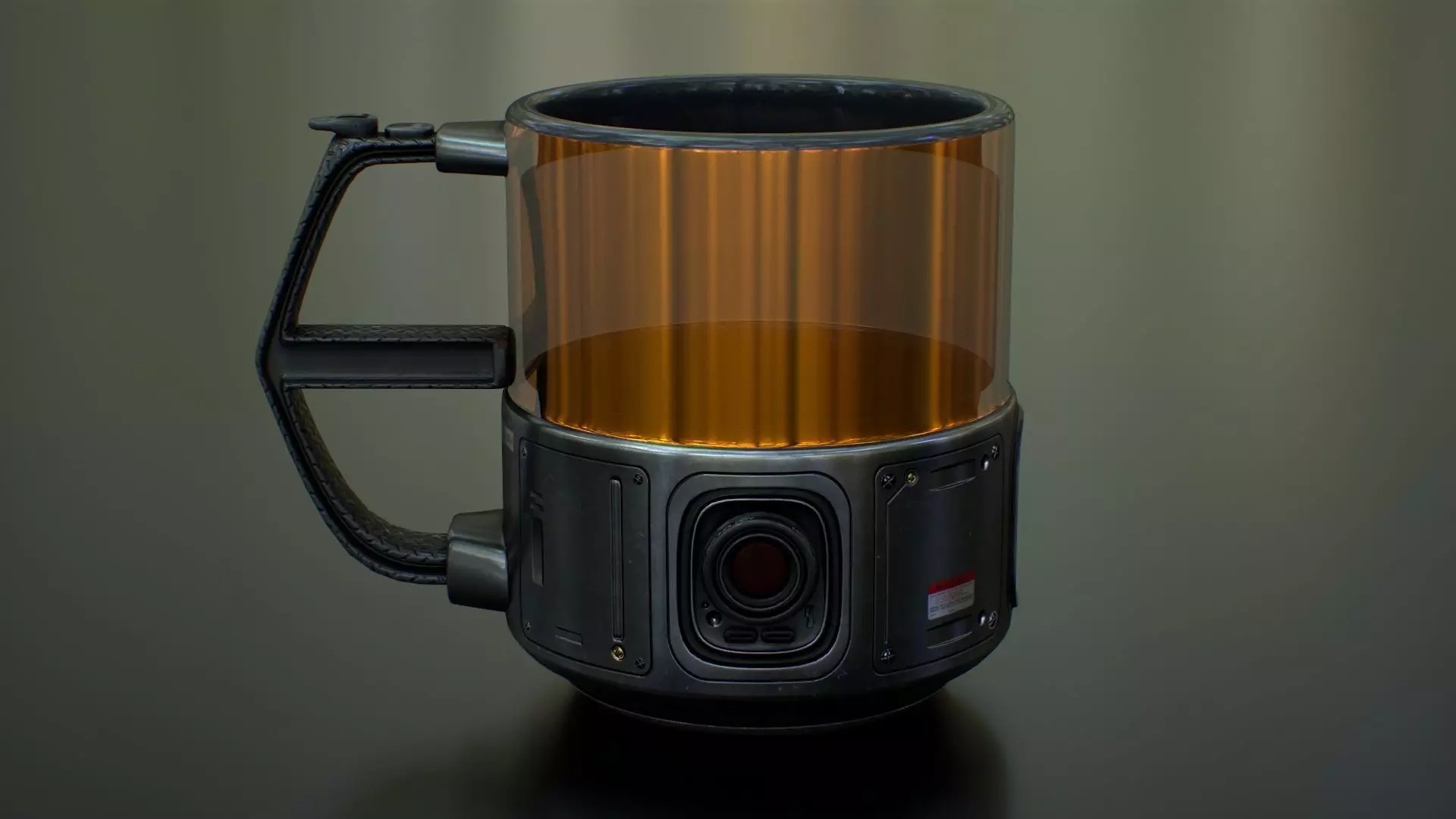 Sci Fi Mug with Camera Low-poly 3D model_0