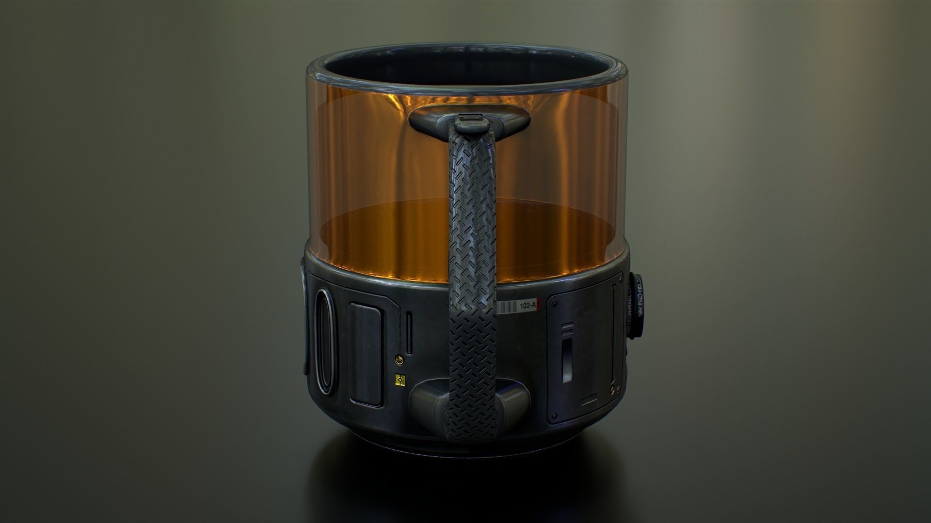 Sci Fi Mug with Camera Low-poly 3D model_13
