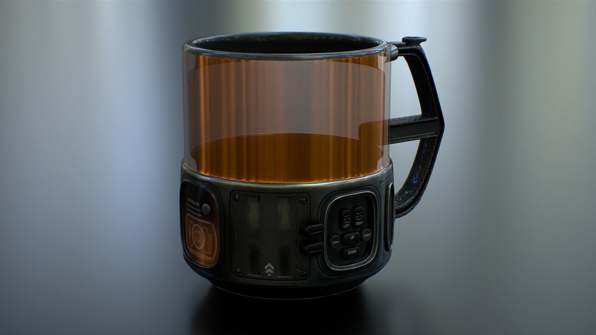Sci Fi Mug with Camera Low-poly 3D model_11