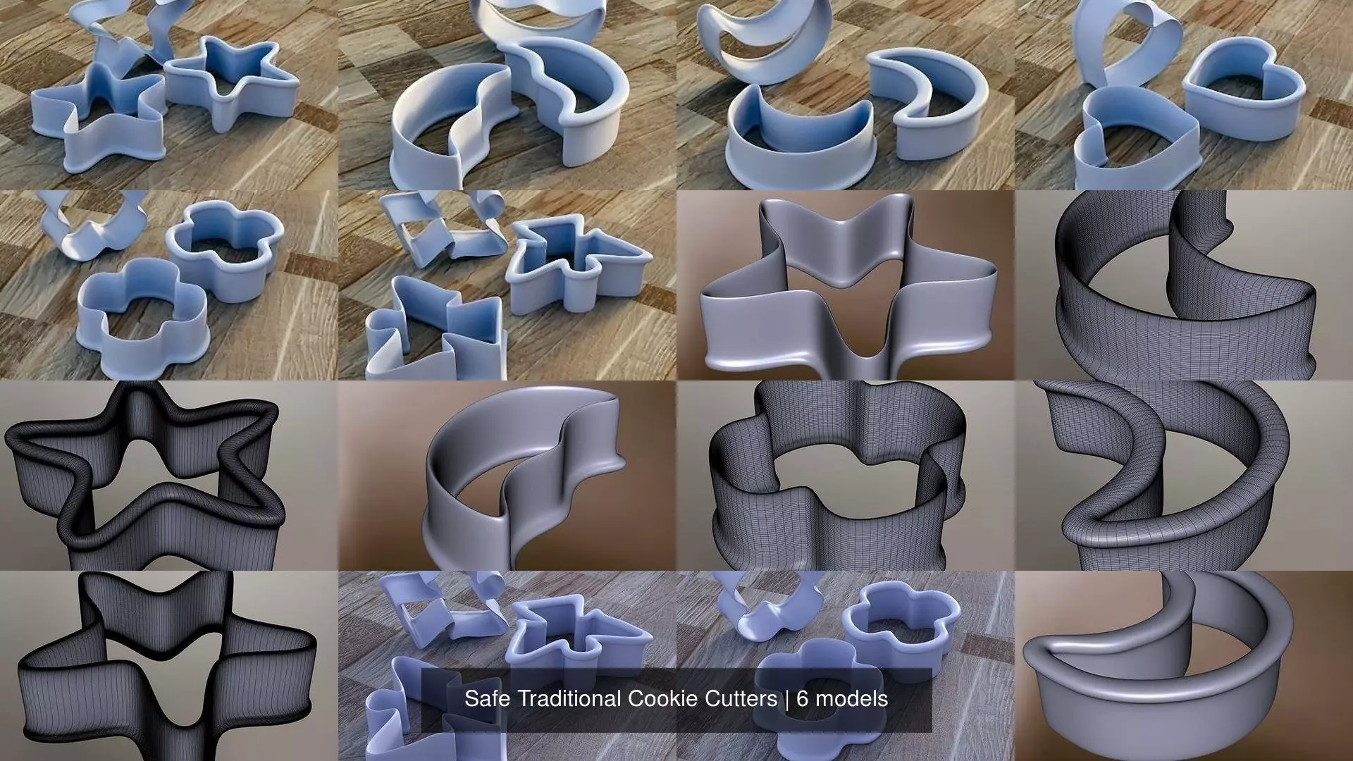 Safe Traditional Cookie Cutters 3D Model Collection_0