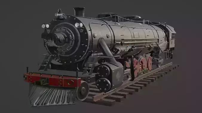 Steam Locomotive Old Train 3D Model Low-poly 3D model