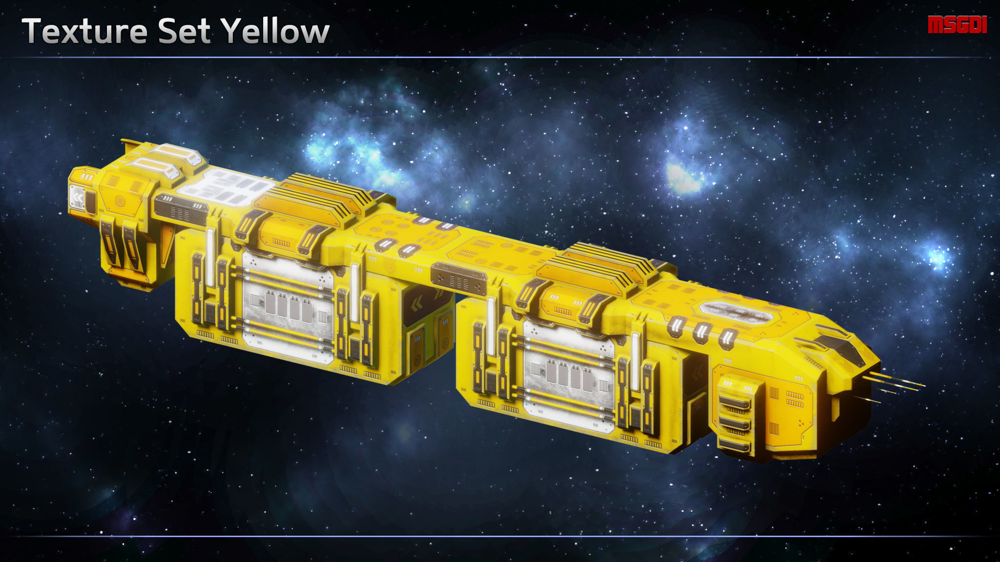 Spaceship Freighters Low-poly 3D model_9