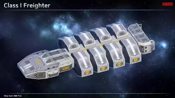 Spaceship Freighters Low-poly 3D model