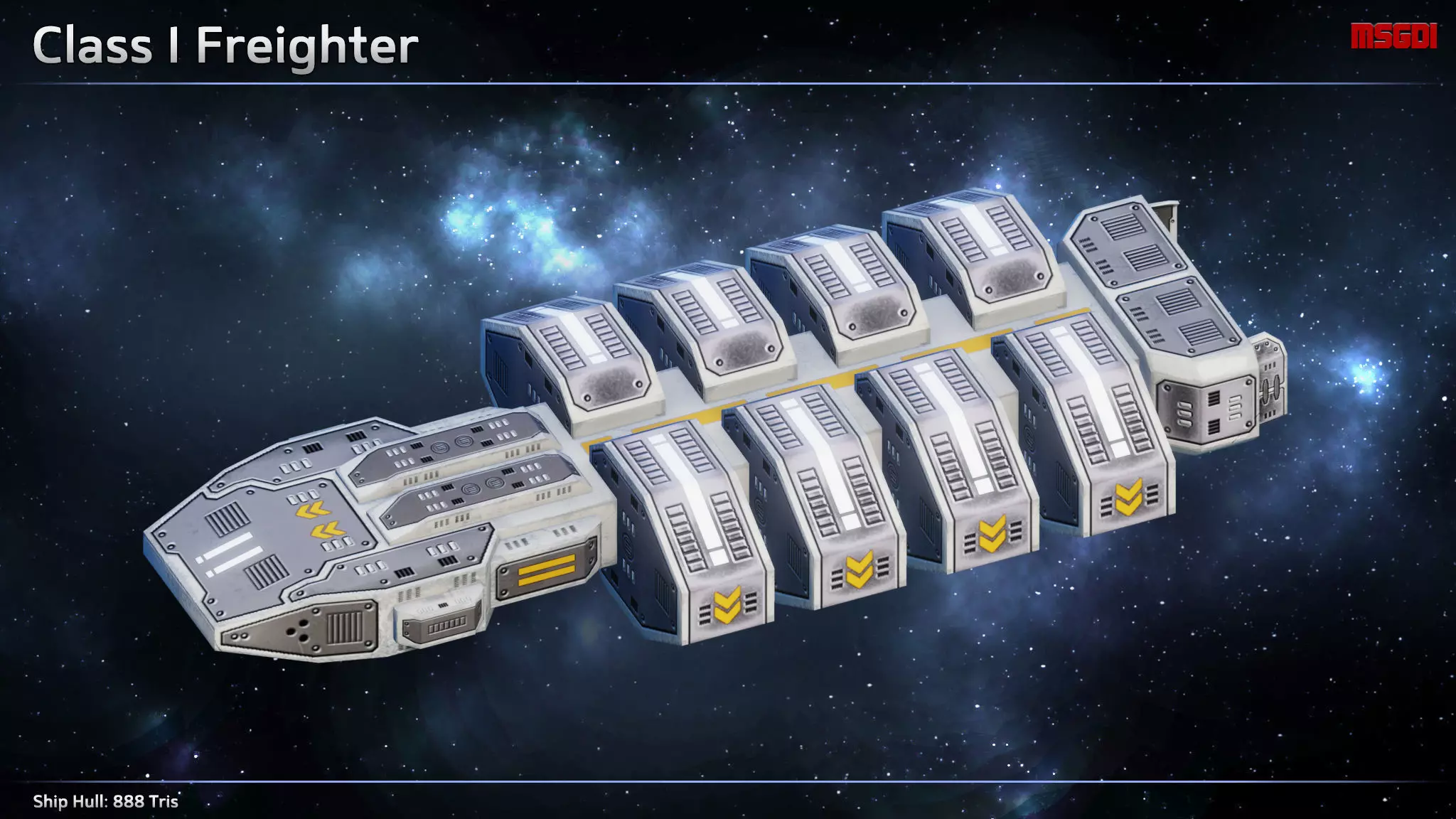 Spaceship Freighters Low-poly 3D model_0